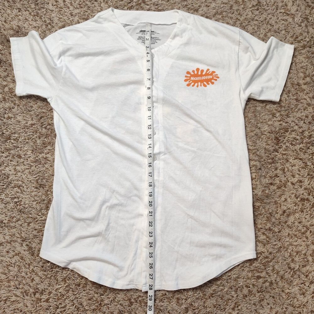 Nickelodeon Cartoon Cast Men Sz M Short Sleeve Button Down 2017 Shirt - Picture 5 of 8